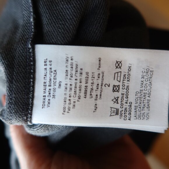 Tomas Maier black denim asymmetrical zipper mini skirt size 2 Italy 100% cotton - Picture 16 of 16